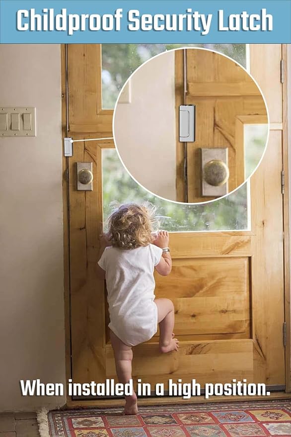 4PACK Home Security Door Reinforcement Lock Childproof, Add High Security to Home Prevent Unauthorized Entry, Aluminum Construction Finish, Frame Lock, Silver