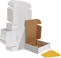 HORLIMER 6x6x2 inches Shipping Boxes Set of 50, White Corrugated Cardboard Box Literature Mailer