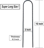 Trampolines Wind Stakes 24 Pack, 12 Inch Heavy Duty U Shaped Rebar Stake Ground Anchors Galvanized Steel Safety Trampoline Anchors for Garden Decoration, Camping Tents, Soccer Goals, etc