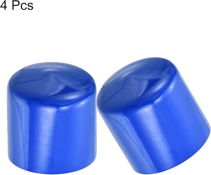 uxcell 10pcs Rubber End Caps 40mm(1 9/16") ID Vinyl Round End Cap Cover Screw Thread Protectors Blue