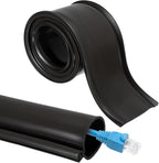 MECCANIXITY 3.3ft Cable Management Sleeve, 1.2 Inch ID Flexible Cord Wires Hider Cover Insulation Snap-fit Protector for Substation, High-Voltage Electrical Networks, Black