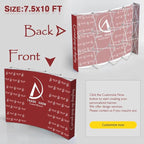Curved Pop Up Displays 7.5 x 10 FT Trade Show Backdrop Display Custom Banner Tradeshow Booth Tension Fabric Pop Up Backdrop for Business/Campuses/Weddings/Corporate