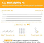 VANoopee 16-Light LED Track Lighting Kit with 13FT H Type Track Rails, Dimmable Track Light Heads Bright Ceiling Spotlight Fixture for Kitchen Accent Art, 3000K Warm White, No Flicker 10W 800lm White