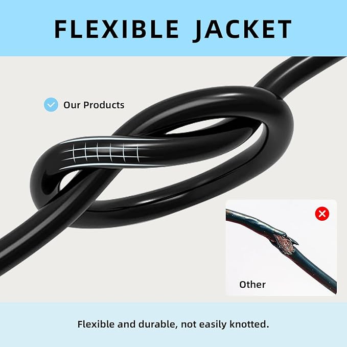 EP 15 Ft Outdoor Extension Cord - 12/3 SJTW Heavy Duty Black Extension Cable with 3 Prong Grounded Plug - Power Cord for Lawn, Garden, Appliances