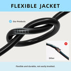 EP 40 Ft Outdoor Extension Cord - 12/3 SJTW Heavy Duty Black Extension Cable with 3 Prong Grounded Plug - Power Cord for Lawn, Garden, Appliances