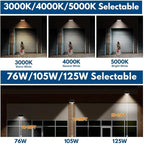Konlite - 125W/105W/76W Full-Cutoff LED Wall Pack Lights, Selectable Wattage & CCT (5000K/4000K/3000K), LED Wall Light, Energy Efficient, Durable, Outdoor Commercial Wall Pack Light, 20,812LM
