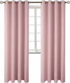 BGment Room Darkening Curtains 84 Inches Long - Grommet Thermal Insulated Drapes Window Treatment Curtains for Bedroom, 2 Panels, 52 x 84 Inch, Baby Pink
