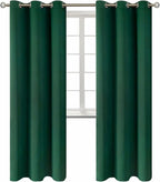 BGment Blackout Curtains - Grommet Thermal Insulated Room Darkening Bedroom and Living Room Curtains, Set of 2 Decorative Curtain Panels (42 x 84 Inch, Emerald Green)