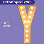 Marquee Letters 4 Feet Tall, 4FT Large Light up Letters Y, Big Sign Y with Warm White Light for Birthday Wedding Proposal Engagement Graduation Party Backdrop Decorations