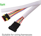 Alex Tech 25ft - 1/2 inch Split Wire Loom Tubing - White