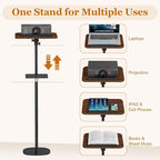 Snughome Lectern Podium Stand with Storage Tray, Height Adjustable Lectern Stand Mobile Podium, Portable Floor Standing Podium Lectern for Church, Weddings, Classroom, Speech