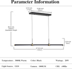 EDISLIVE Modern LED Dimmable Linear Pendant Lighting Dimmable LED Chandelier 47.24 in Adjustable Linear Hanging Light Fixture 3000K 20W Island Light for Dinning Room Kitchen，Black