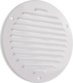 Vent Systems 6 Inch (Inner) Pack of 5 White Vent Cover - Round Metal HVAC Return Air Grille with Mesh Screen - Register Soffit Wall Vent - Outdoor, Indoor, Crawlspace - Exhaust Ventilation Grill