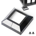 2.5"x2.5"（Actual: 2.5"x 2.5"） Deck Post Base Cover Decorative Post Base Trim Skirt Black Aluminum 2Pack