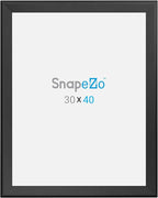SnapeZo Poster Frame 30x40 Inches, WIDE Black 1.7 Inch Aluminum, Front-Loading Snap Frame, Wall Mounting, Wide Series