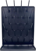 Lab Drying Rack 27 Pegs Laboratory Cabinets Glass Drying Racks Wall-Mount Black Cleaning Frame for School Laboratory Utensils Hidden Installation