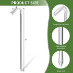 Metal Tent Stakes Heavy Duty 9 Inch, 100 Pack Anti-Rust Galvanized Steel Ground Anchors Camping Tarp Stakes for Inflatables Outdoor Decorations
