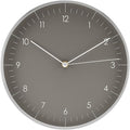 LUUK LIFESTYLE Wall Clock with Silent Movement, Minimalist Scandinavian Design, Gift for Moving-in, Arabic Numerals Easy to Read, Dark Grey and Silver