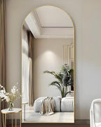 71"x32"Floor Mirror Full Length,Arched Full Length Mirror with Stand,Full Body Mirror,Hanging or Large Leaning for Bedroom Living Room Gold