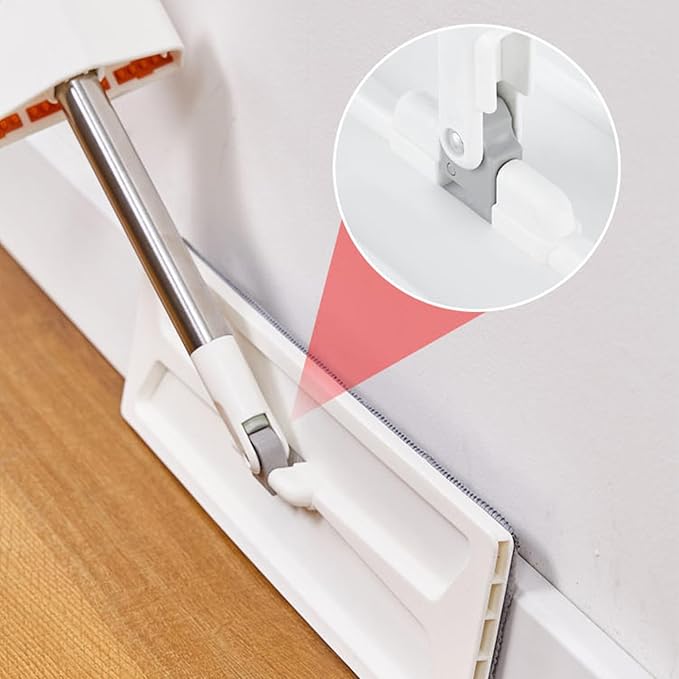 Microfiber Floormop – 49.6x14.1x4.3in Flat Wet Dry Dustmop, Sellf-Wringer Stainless Steel Handlemop | Reusable Machine Washablemop Pads, Easy Household Cleaning Tool for Home Offices
