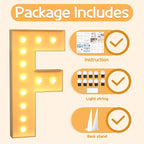 Marquee Letters 4 Feet Tall Large Light Up Letters F Happy Birthday Decorations Marry Me Engagement Party Decor Yellow Light Birthday Decorations Balloon Arch Kit Foam Sign F