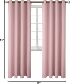 BGment Room Darkening Curtains 84 Inches Long - Grommet Thermal Insulated Drapes Window Treatment Curtains for Bedroom, 2 Panels, 52 x 84 Inch, Baby Pink