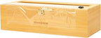 18 Inch Plastic Wrap Dispenser with Slide Cutter – Commercial Butcher & Freezer Paper Dispenser for 3000ft Film, 1000ft Foil & Kraft Rolls, Heavy Duty Bamboo for Restaurant & Kitchen