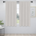 Easy-Going Rod Pocket Blackout Curtains for Bedroom, Room Darkening Window Curtains for Living Room, Thermal Insulated Noise Reduction Solid Window Drapes, 2 Panels (42x63 in, Light Linen)