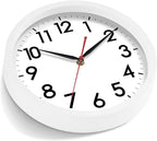 AKCISOT 12 Inch Wall Clock Silent Non Ticking Modern Wall Clocks Battery Operated, Analog Classic Clock Decorative for Bedroom, Kitchen, Home Office, Bathroom, School, Living Room (White)