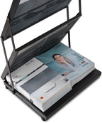 brochure display stand&Foldable Magazine Rack with 5 Pockets for Exhibition and Trade Show (17.7'X14.5'X63')