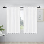 Easy-Going Rod Pocket Blackout Curtains for Bedroom, Room Darkening Window Curtains for Living Room, Thermal Insulated Noise Reduction Solid Window Drapes, 2 Panels(42x54 in, White)