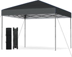 Tangkula 10x10 FT Pop Up Canopy, UPF50+ Portable Outdoor Tent with 8 Stakes, 4 Wind Ropes, Carrying Bag, Foldable Canopy Tent for Beach Party Event Camping