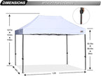 ABCCANOPY Patio Pop Up Canopy Tent 8x12 Commercial-Series (White)