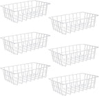 Orgneas Freezer Organizer Bins Metal Wire Storage Baskets for Upright Refrigerator Chest Freezer, Kitchen Pantry Storage and Organization for Fruit Vegetable Soda Cans Toys and Snacks, Set of 6