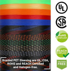25Ft-1/2inch PET Expandable Braided Wire Sleeving,Wire Loom Cable Sleeve for TV,Computer,Home Theater,Automotive,Home Industrial,Electrical Wires,Chemical,Protect Cat from Chewing Cords,White