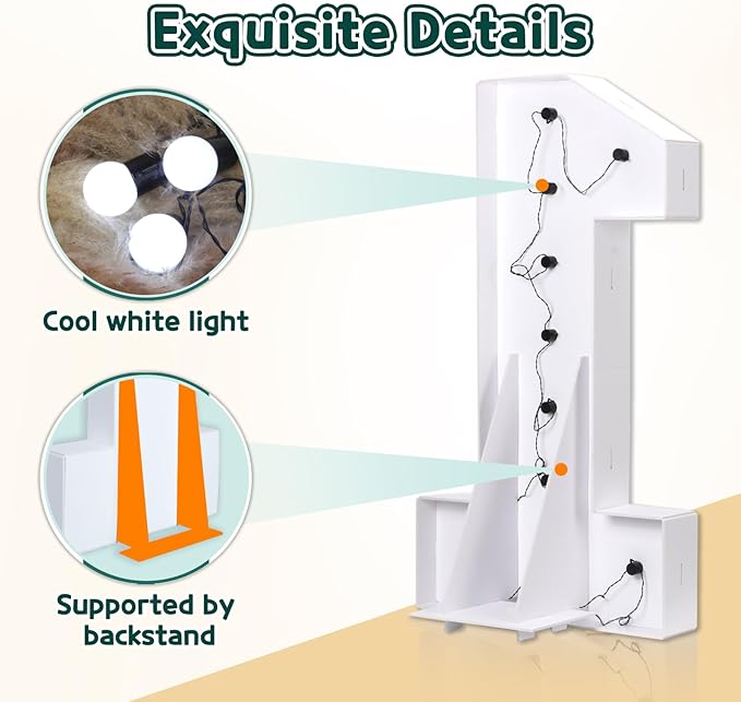 Marquee Numbers 3 Feet Tall Big Light Up Numbers 70th Birthday Decorations Women Men White Anniversary Party Decor Large Cardboard Prop Backdrop Sign 70