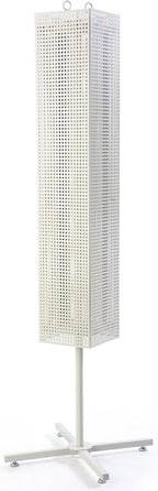 Floor Pegboard Spinner Rack, Magnetic, 68"H (White Steel)