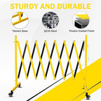 11 Traffic Barricade with Casters, Metal Expandable Barricade, Folding Security Gate, Retractable Fence Outdoor Barricade Fence for Construction Area, Traffic Control