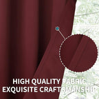 BGment Christmas Blackout Curtains - Grommet Thermal Insulated Room Darkening Bedroom and Living Room Curtains, Set of 2 Curtain Panels (52 x 84 Inch, Burgundy)