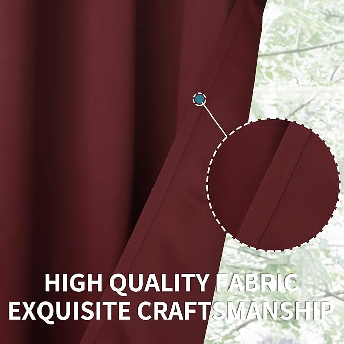 BGment Christmas Red Sliding Door Curtain 96 Inch Long - Wide Room Darkening Room Divider Curtain for Bedroom Privacy Themral Insulated Grommet Room Separator Curtain, 1 Panel, 100 X 96