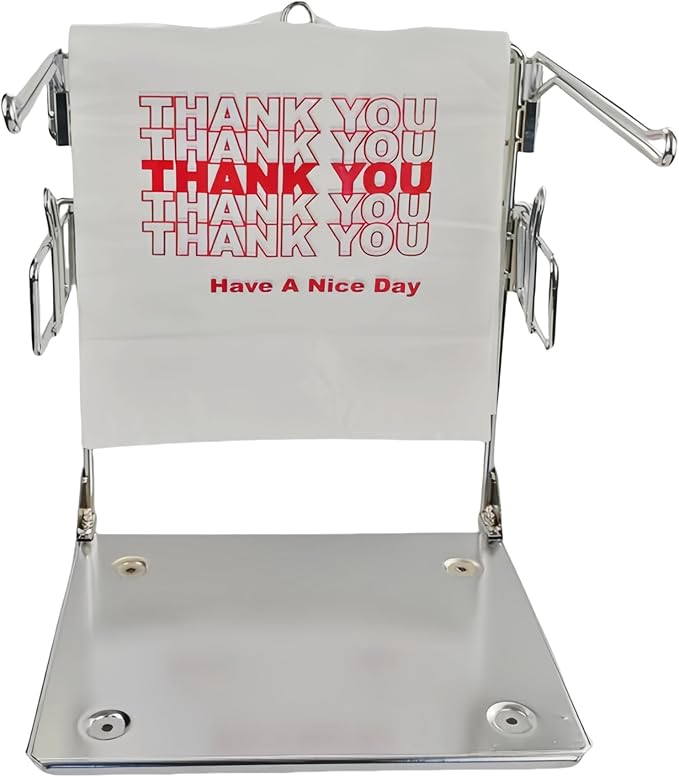 CozyNova Stainless Steel Grocery Bag Holder - Detachable Organizer for Plastic Bags - Perfect for Grocery Store, Farmers Market, and Business Use - Durable and Stylish Metal Shopping Bag Holder.