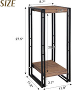 27.5 inch Tall Plant Stand Table, 2 Tier Plant Shelves Indoor Flower Pots Stand Holder Modern Corner Plant Stand Rack Shelves Square Plant Tables for Office Living Room, Balcony, Brown