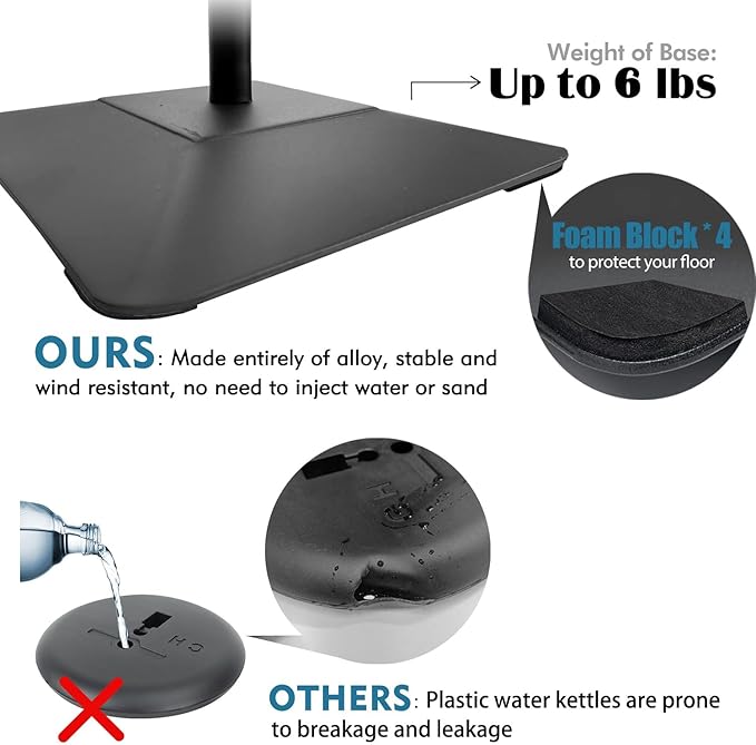 Adjustable Sign Stand for Display, with Upgraded Iron Base, Pedestal Floor Signage Stand Holder for Outdoor or Indoor Advertising (8.5 x 11, Black, 3Pack)