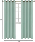 BGment Blackout Curtains - Grommet Thermal Insulated Room Darkening Bedroom and Living Room Curtains, Set of 2 Panels (52 x 95 Inch, Frosty Green)