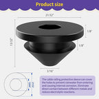300Pack Cable Railing Rubber Grommets for 1/8" 5/32" 3/16" Wire Rope, Cable Railing Kit Protective Sleeve for Indoor Outdoor Metal Posts