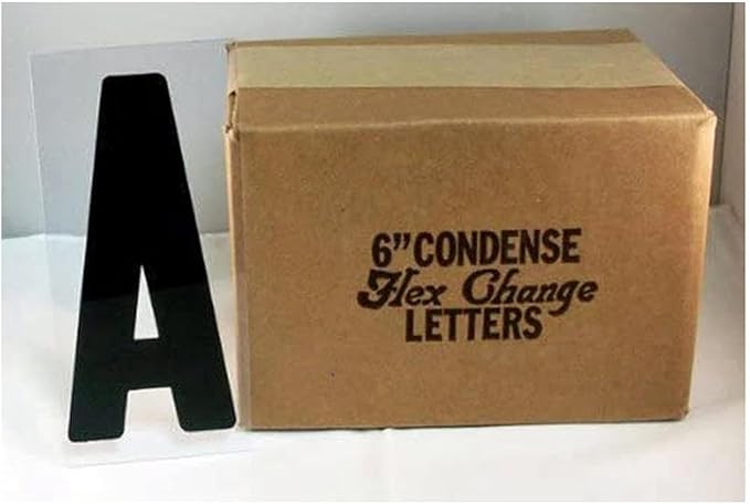 6" on 6 7/8 inch Flexible Marquee Sign Letters for Portable Roadside Signs & Reader Boards, Flexible Letters for Marquee Sign