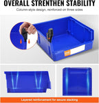 VEVOR Plastic Stackable Storage Bins 6 Pack (11 x 11 x 5-Inch), Hanging Storage Organizer Bins, Heavy Duty Stacking Containers for Closet, Garage, Office, Home, Pantry or Small Parts Organization