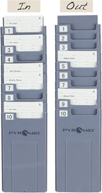 Pyramid Time Systems - Pyramid 43087 Time Card Rack Compatible with Pyramid 2500/2650 Time Clocks and 42415 Time Cards, Plastic Wall Mounted Holder with 10 Slots – Time Card Holder