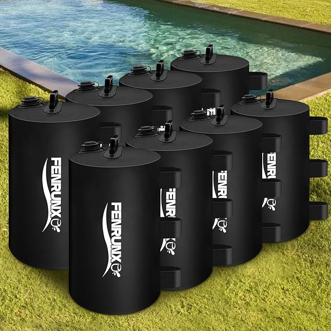 Canopy Water Weight Bag,176 LBS Gazebo Tent Water Weights Set of 8 Leg Weights for Carport, Pop Up Canopy,Tent,Gazebo,Black