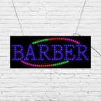 LED Barber Sign for Retail Business Displays |Advertising Electronic Light Up Sign for Windows Walls |11"H x 27"W x 2"D